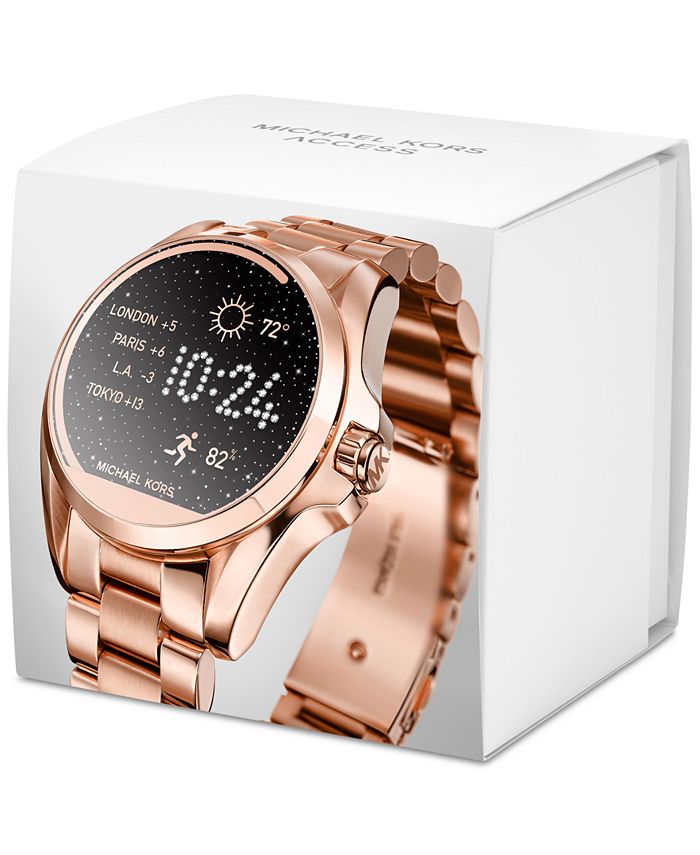 Michael Kors Access Unisex Digital Bradshaw Rose Gold-Tone Stainless Steel Bracelet Smart Watch