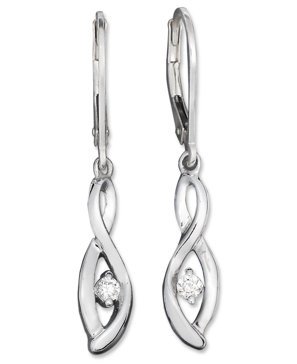 Wrapped in Love™ Diamond Earrings, Sterling Silver Black and White