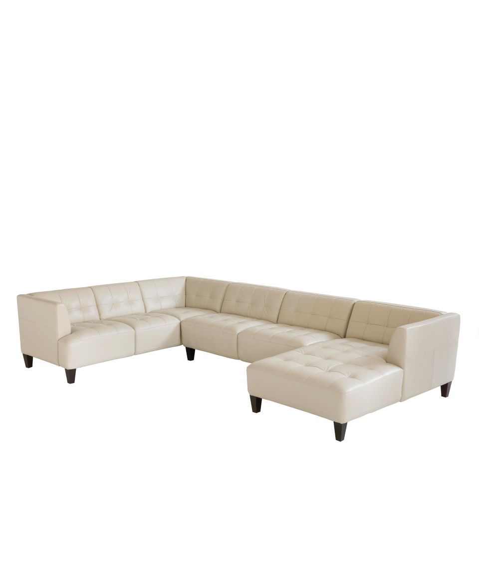 Alessia Leather Sectional Sofa, 3 Piece 139W x 89D x 28H