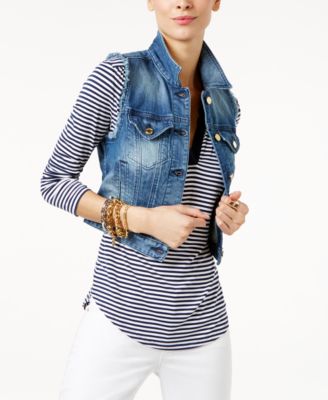 macy's denim vest