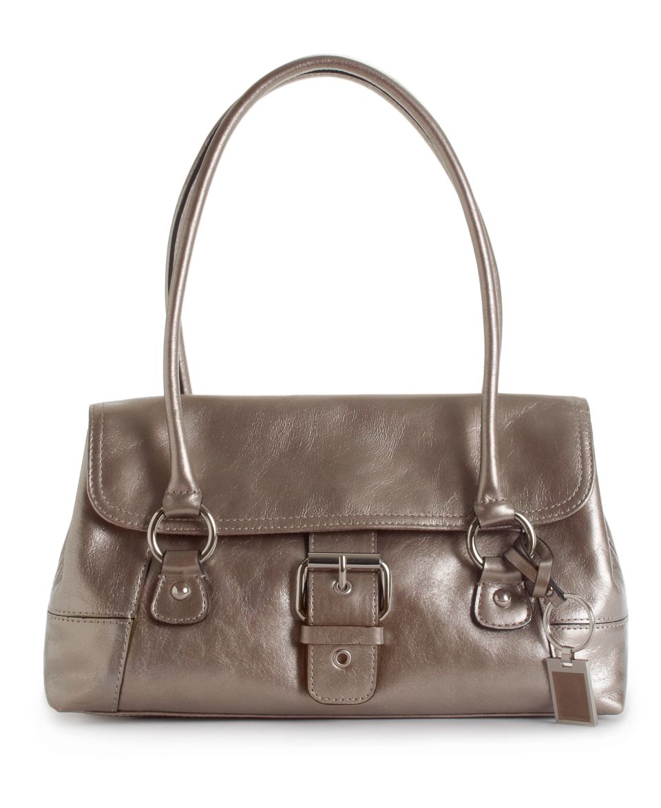 Giani Bernini Handbag, Glazed Leather Flap Satchel
