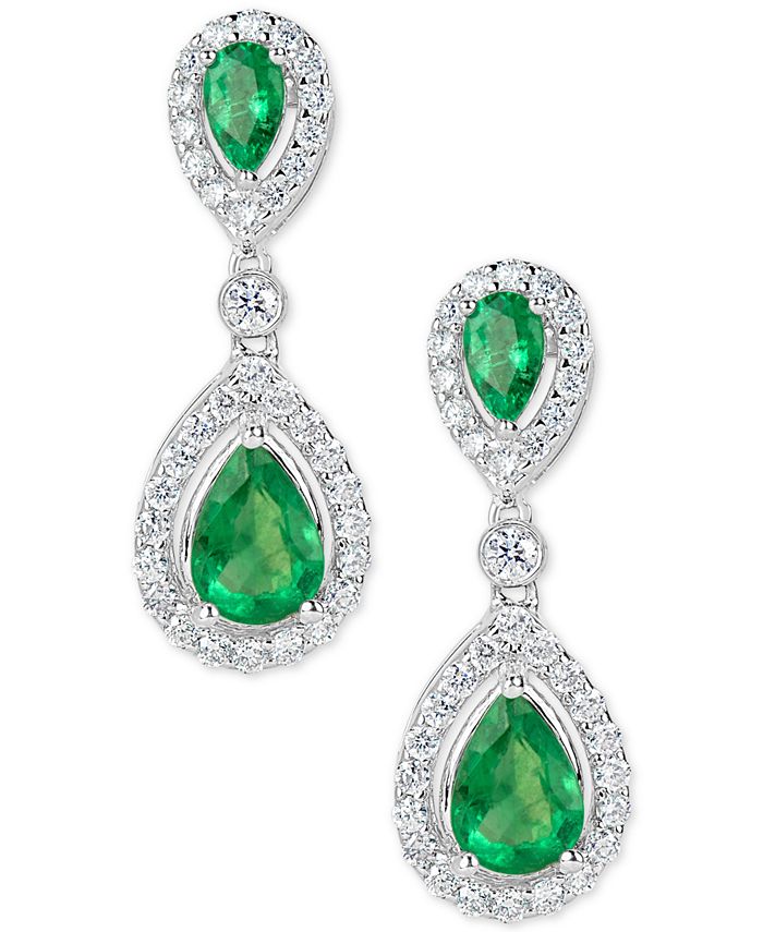 Macy's Emerald (13/4 ct. t.w.) and Diamond (5/8 ct. t.w.) Drop