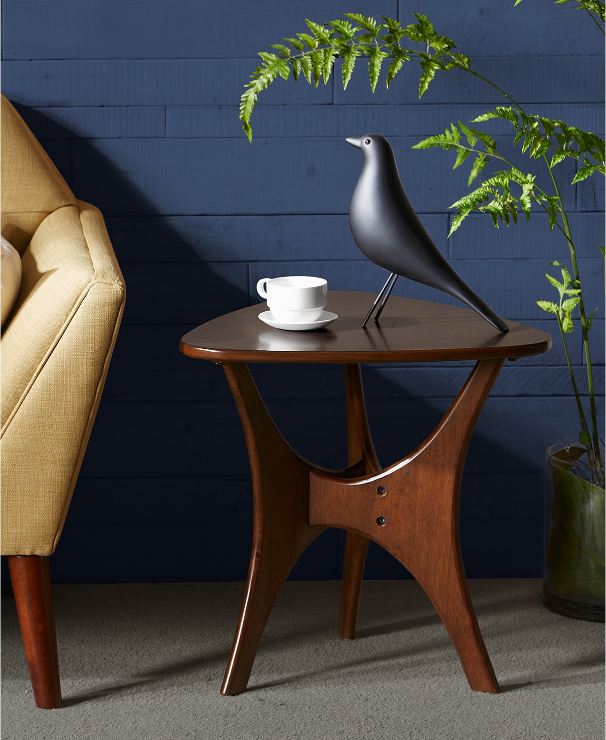 Braxton Side Table, mid-century retro silhouette.
