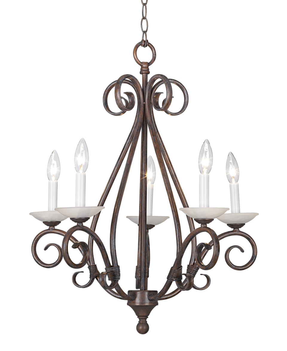 Pacific Coast Chandelier, Iron Scroll Five Light   Lighting & Lamps