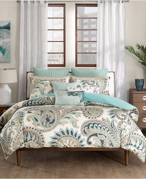 Ink Ivy Mira Reversible Paisley Print Full Queen Comforter Mini Set Reviews Bedding Collections Bed Bath Macy S