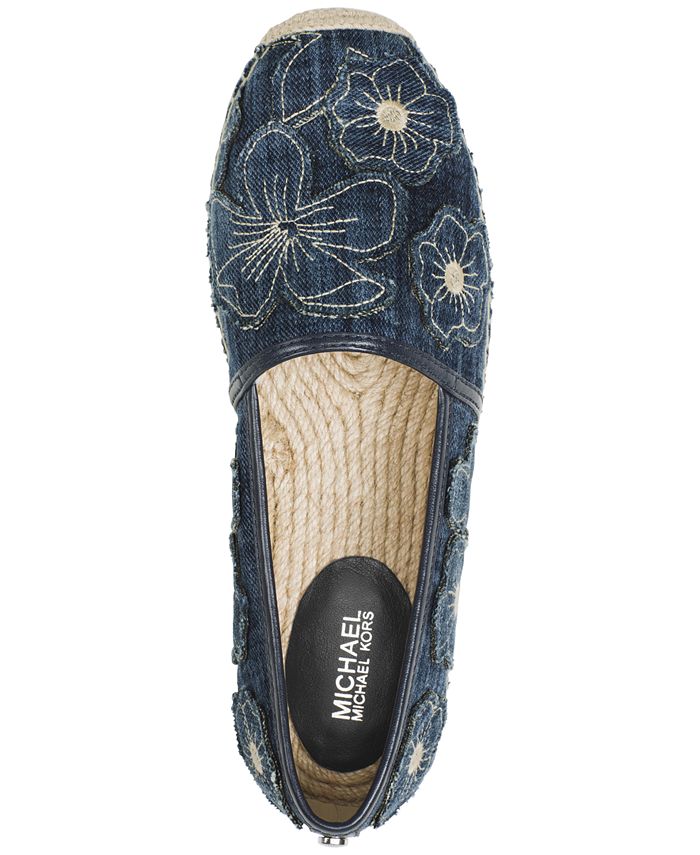 michael kors kendrick slip on black leather espadrille