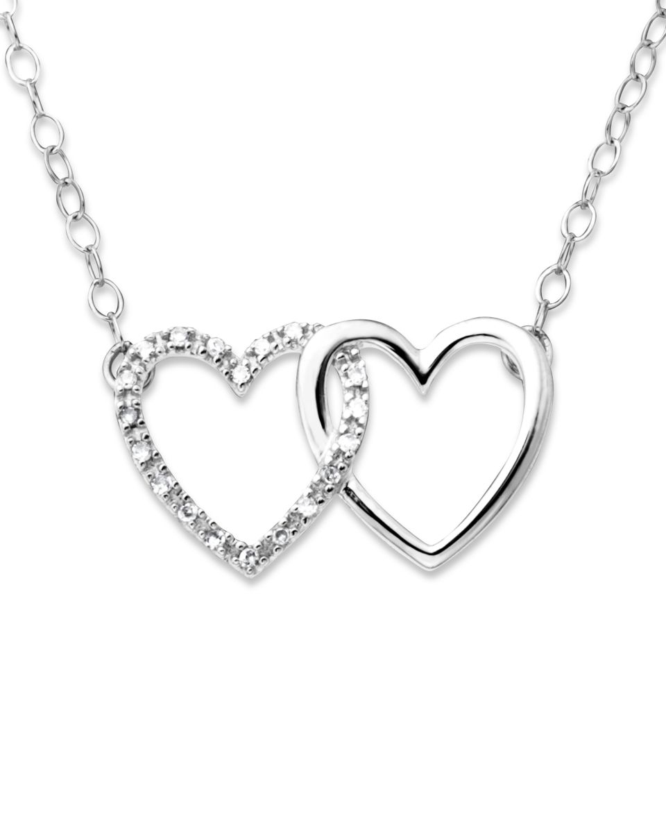 EFFY Collection Diamond Necklace, Multi Tone Diamond Diagonal Heart