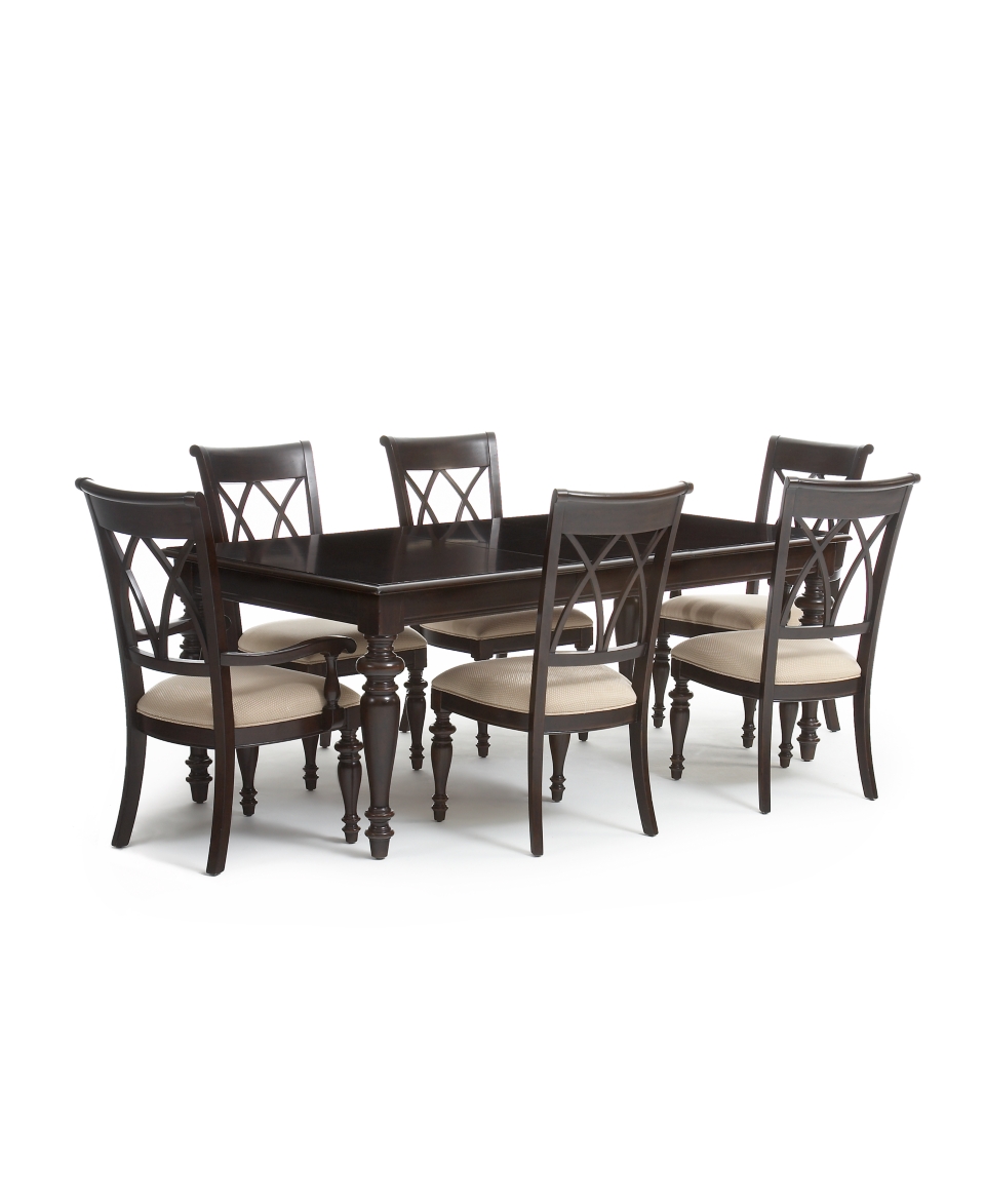 Bradford Dining Room Furniture, 7 Piece Set (Rectangular Table, 4 Side Chairs and 2 Arm Chairs)   Furniture
