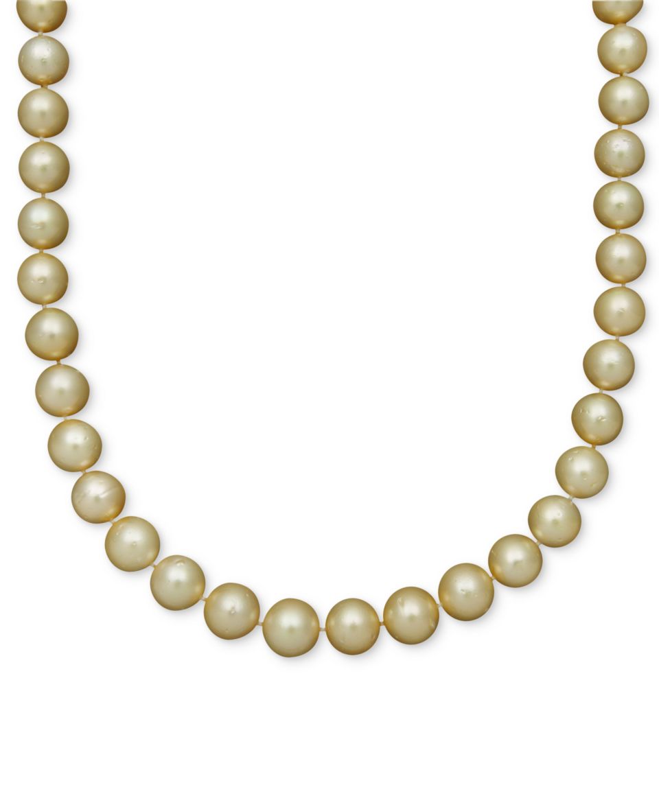 Pearl Necklace, 18 14k Gold Cultured Golden South Sea Pearl Strand