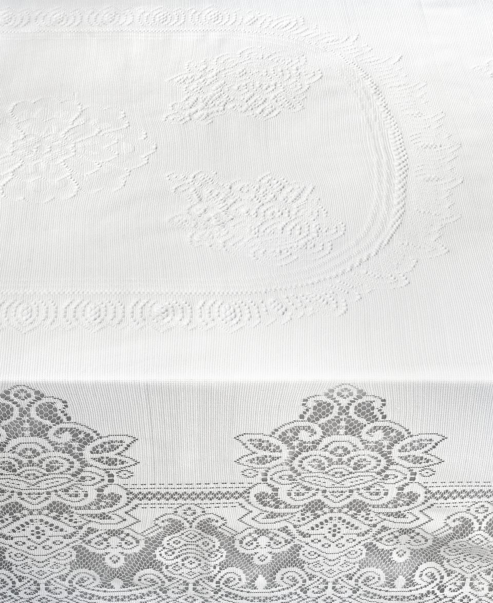 Elrene Table Linens, White Knitted Lace 60 x 102 Tablecloth