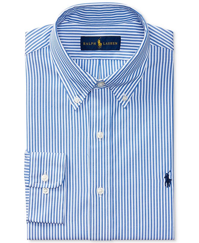 Polo Ralph Lauren Pinpoint Oxford Blue Stripe Dress Shirt & Reviews ...