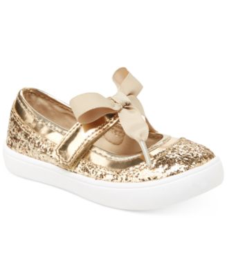 little girl gold glitter shoes