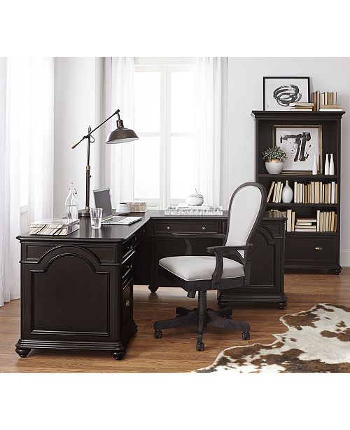 Furniture Clinton Hill Ebony Home Office L Shaped Desk Reviews Furniture Macy S