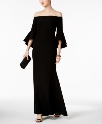 vince camuto off the shoulder bell sleeve gown