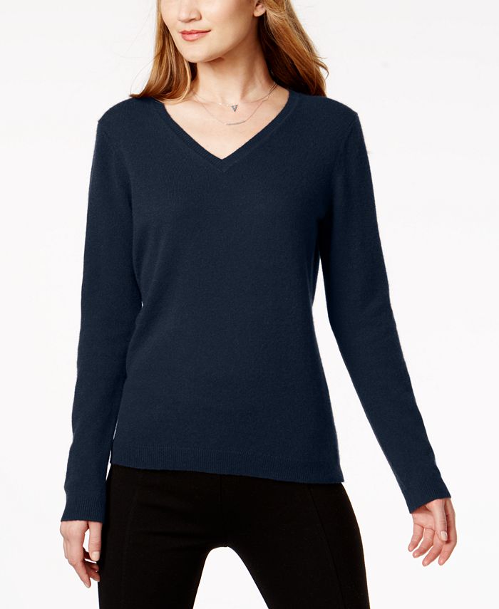 Charter Club Petite Cashmere V-Neck Sweater, Created for Macy's ...