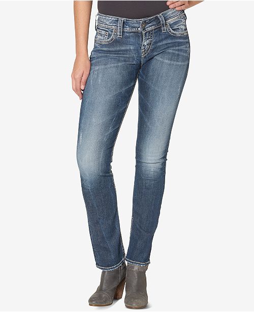 Silver Jeans Co Suki Mid Rise Curvy Straight Jeans Reviews Jeans Women Macy S
