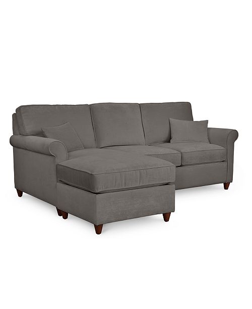 Furniture Lidia 82 Fabric 2 Pc Reversible Chaise Sectional Sofa With Storage Ottoman Created For Macy S Reviews Furniture Macy S