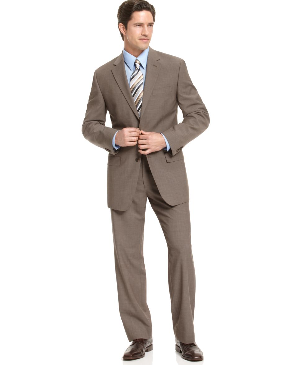 Jones New York Suit, 24/7 Khaki Stepweave   Mens Suits & Suit