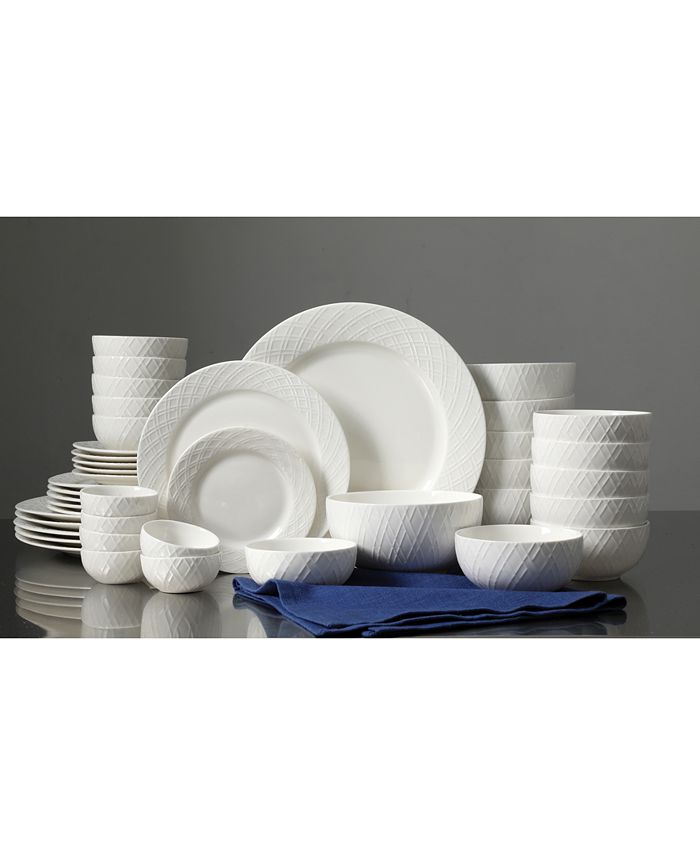 Gibson White Elements Lexington 42Pc. Dinnerware Set, Service for 6