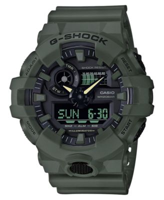 Мужские аналогово-цифровые часы G-Shock с зеленым ремешком из смолы, 53 мм