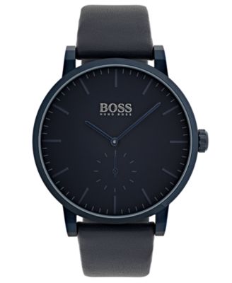 boss leather strap watch