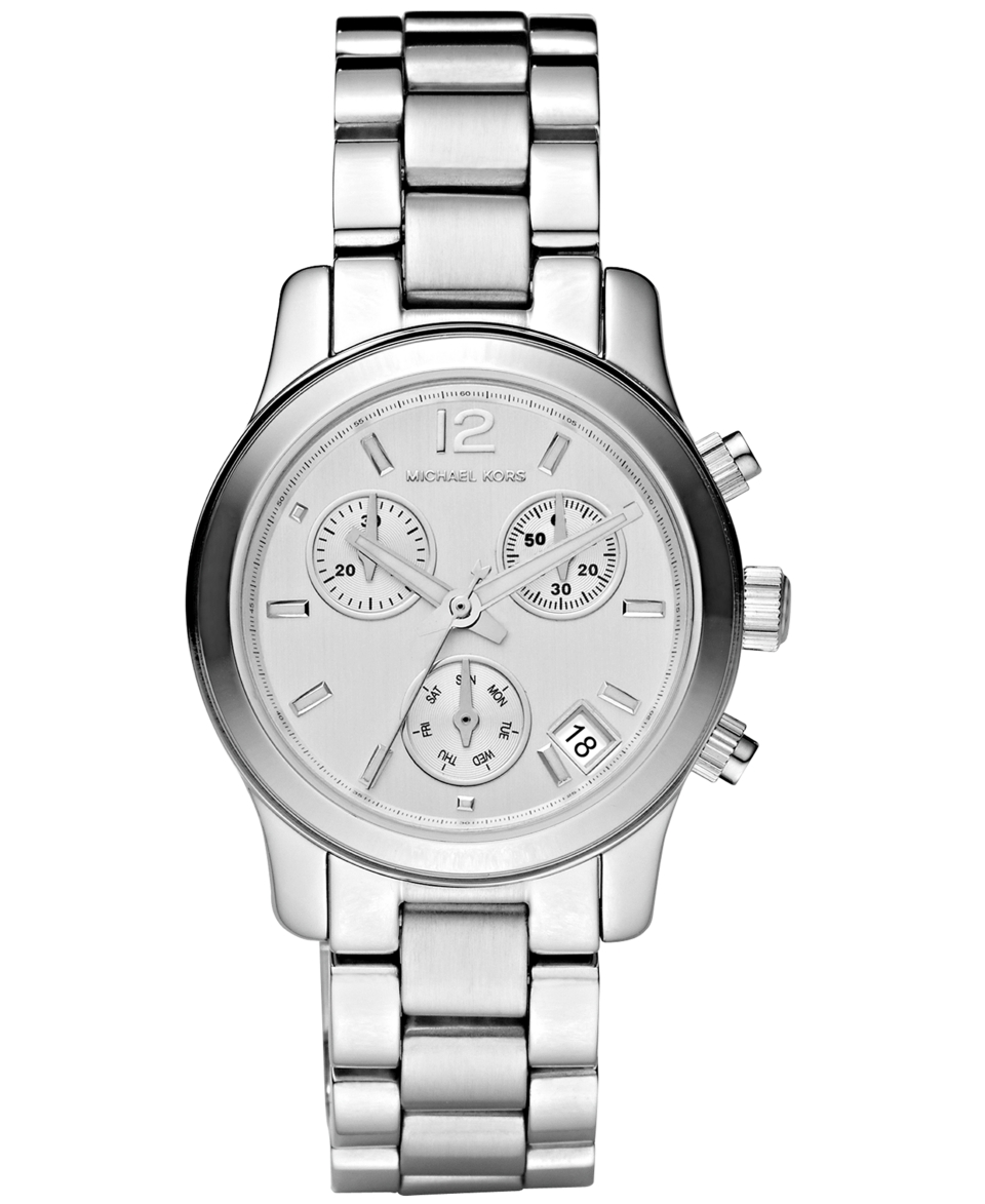 Michael Kors Womens Chronograph Mini Runway Stainless Steel Bracelet Watch 33mm MK5428   Watches   Jewelry & Watches