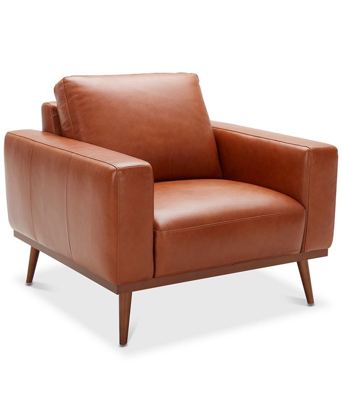 Furniture Closeout Marsilla 39 Leather Armchair Created For Macy S Reviews Chairs Furniture Macy S