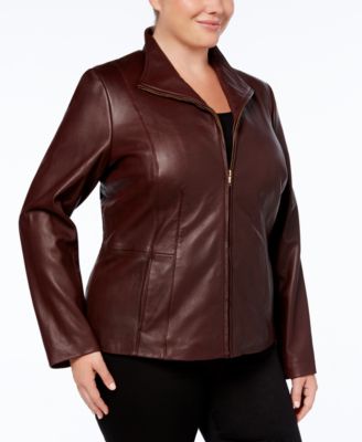 Cole Haan Plus Size Leather Jacket 
