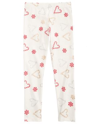 girls candy cane leggings