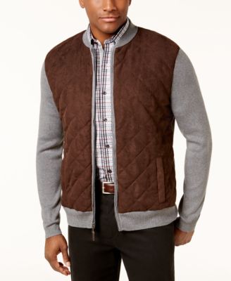 mens quilted sweater jacket