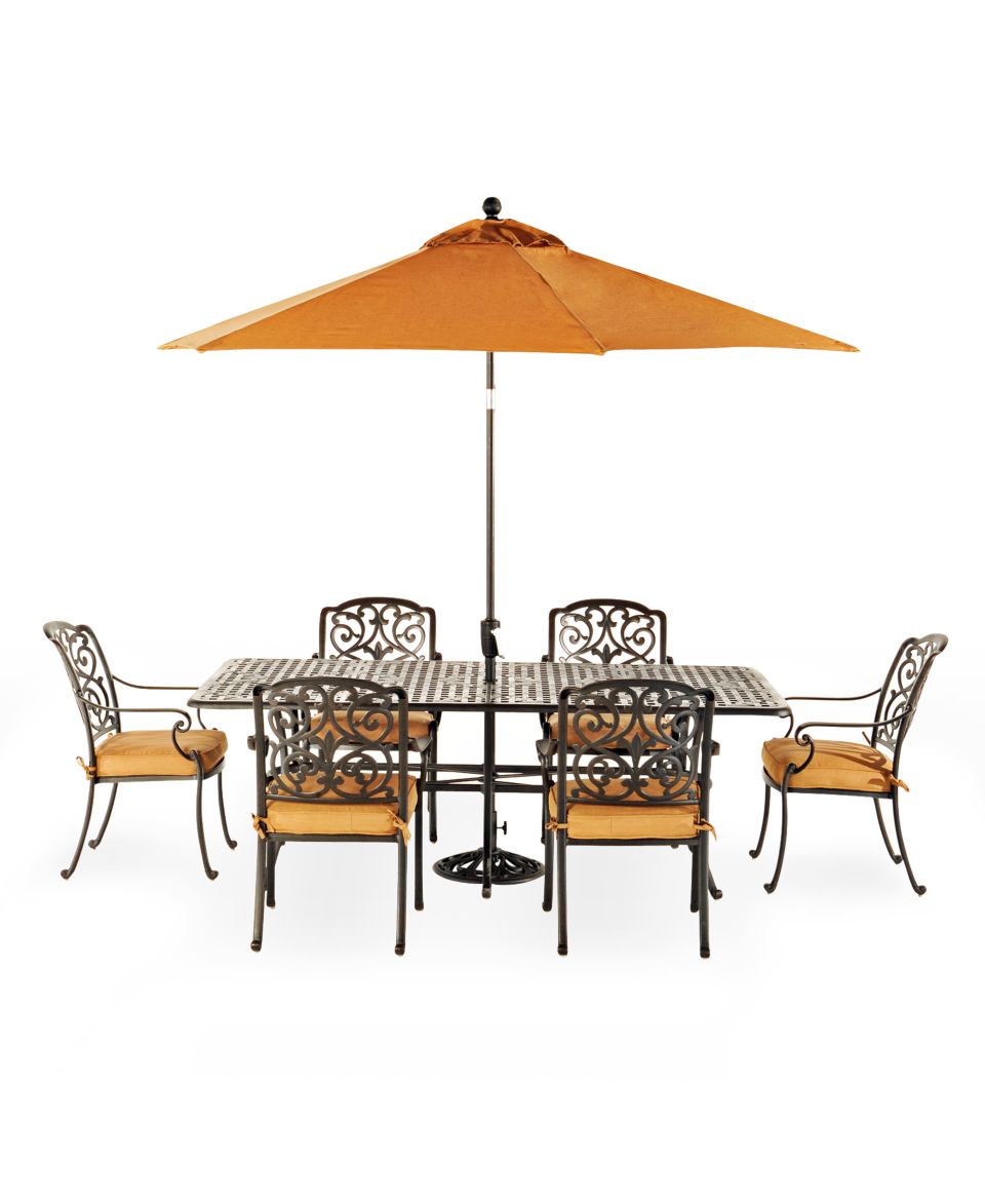 Kingsley Outdoor Patio Furniture, 7 Piece Set (84 x 42 Dining Table