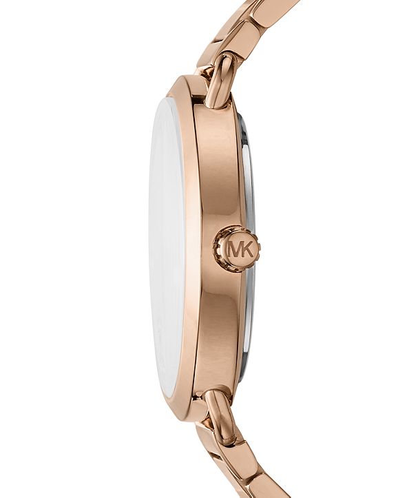 Michael Kors Women&#39;s Portia Rose Gold-Tone Stainless Steel Bracelet Watch 37mm & Reviews ...