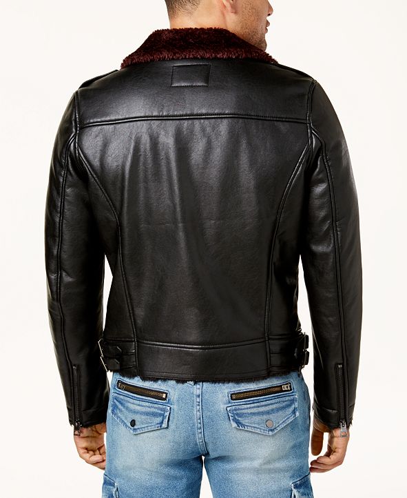 guess men's leather motorcycle jackets