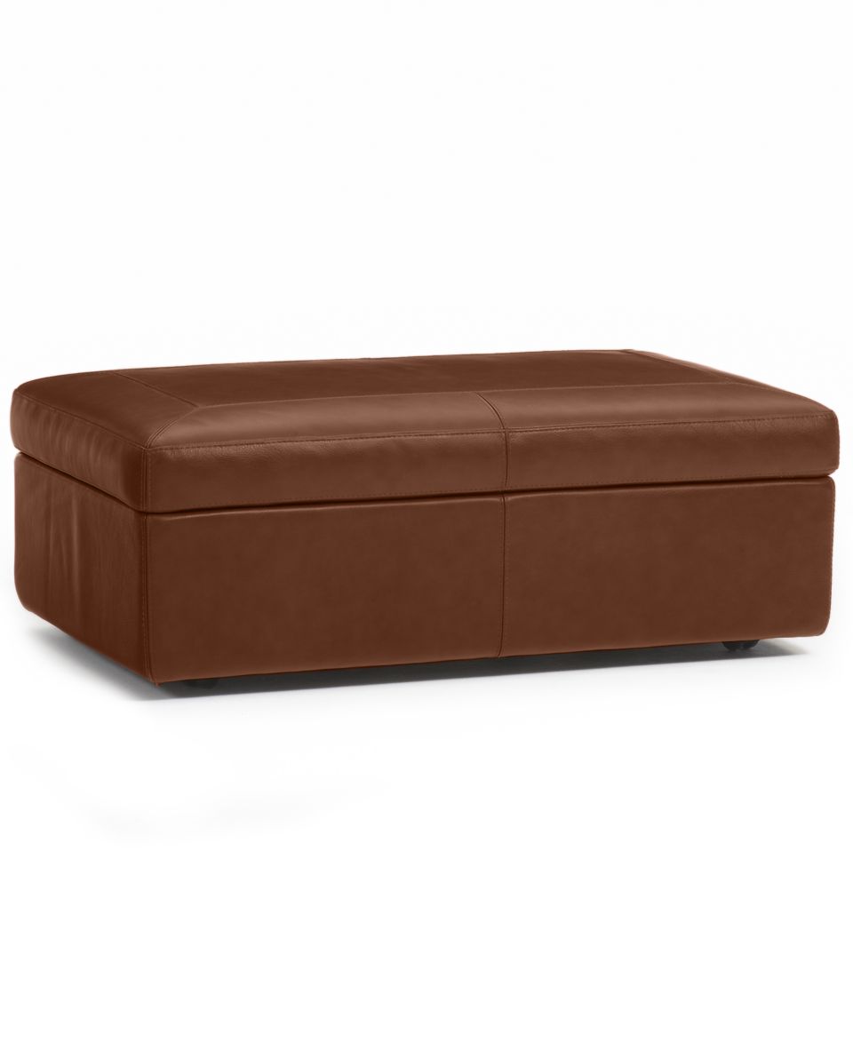 Ricardo Leather Ottoman, Storage 47W x 30D x 17H   Furniture