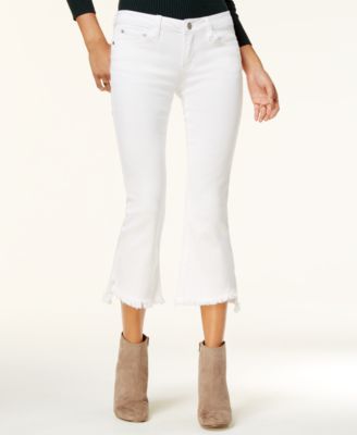 kick flare white jeans