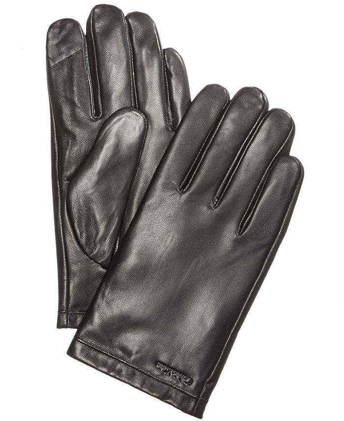 Calvin Klein Men's Leather Gloves & Reviews Hats, Gloves & Scarves