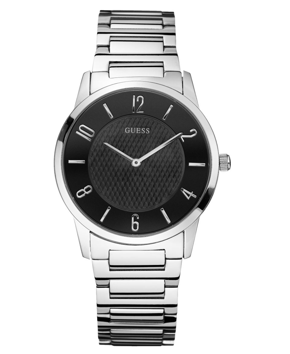 GUESS Watch, Mens Diamond Accent Stainless Steel Bracelet 40mm