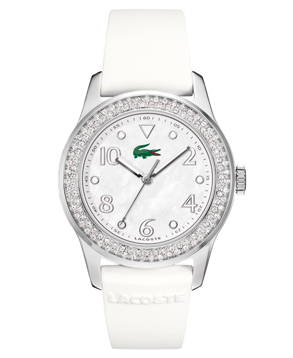 Lacoste Watch, Womens Advantage White Rubber Strap 2000647