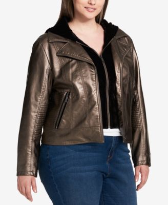 macys plus size leather jackets