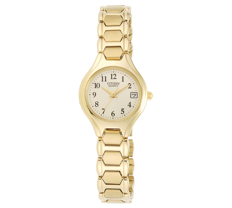 Citizen Watch, Womens Gold Tone Stainless Steel Bracelet 23mm EU2252 