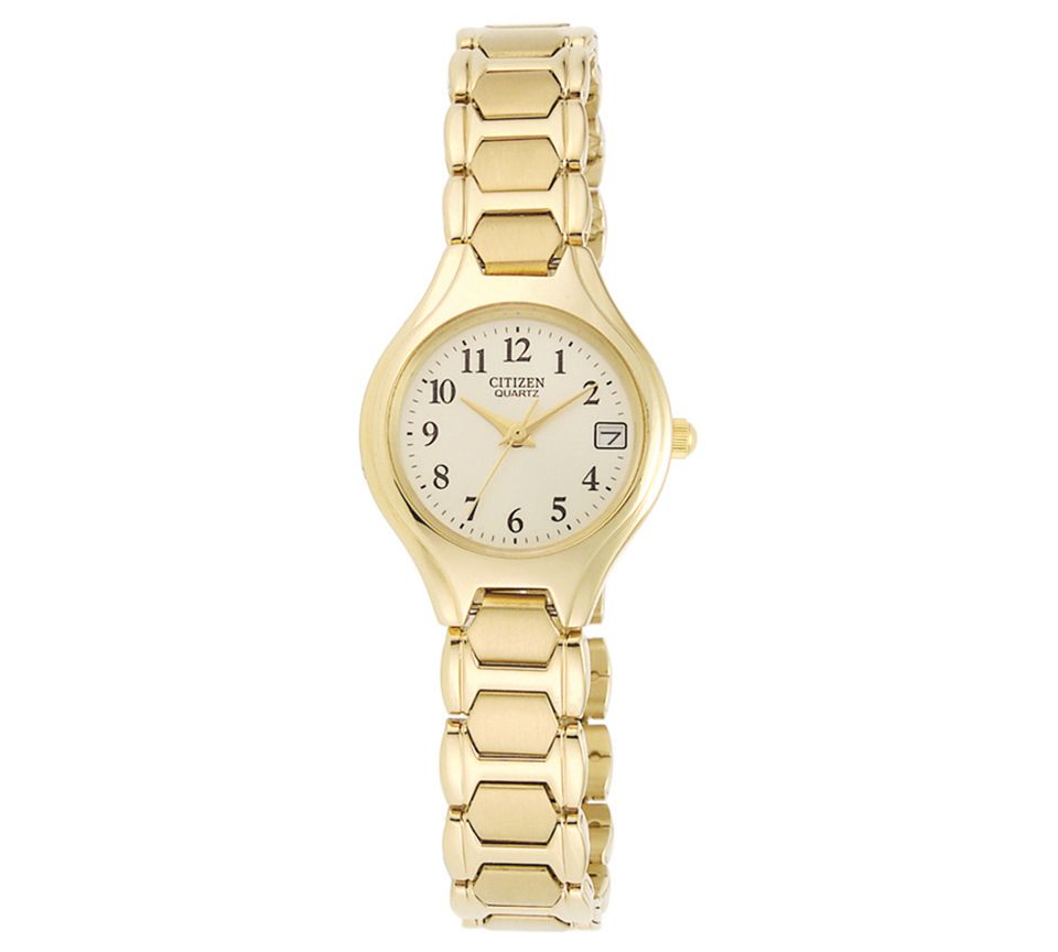 Citizen Watch, Womens Gold Tone Stainless Steel Bracelet 23mm EU2252