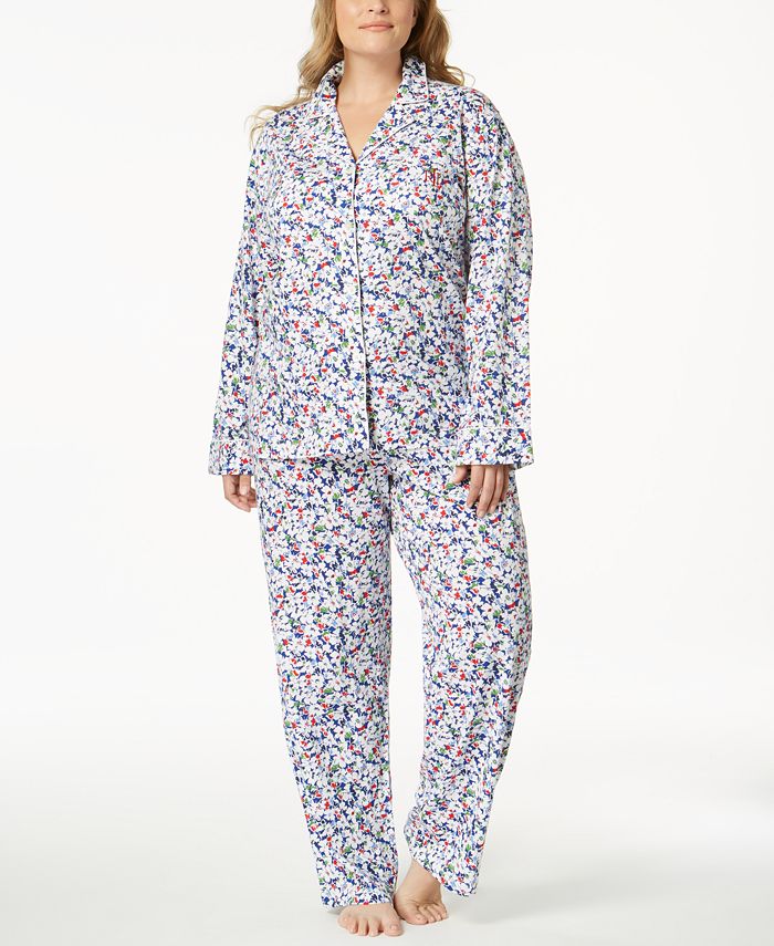 Lauren Ralph Lauren Plus Size Floral Print Classic Knit Cotton Pajama Set Reviews Bras Panties Lingerie Women Macy S New ralph lauren women's plus pajama pink paisley cotton bermuda shorts pj set. macy s