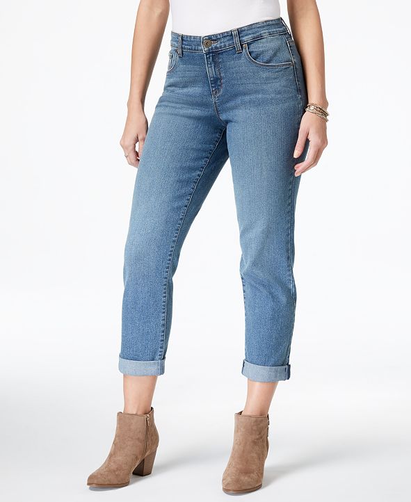 Style & Co Curvy-Fit Cuffed Boyfriend Jeans, Created for Macy's ...