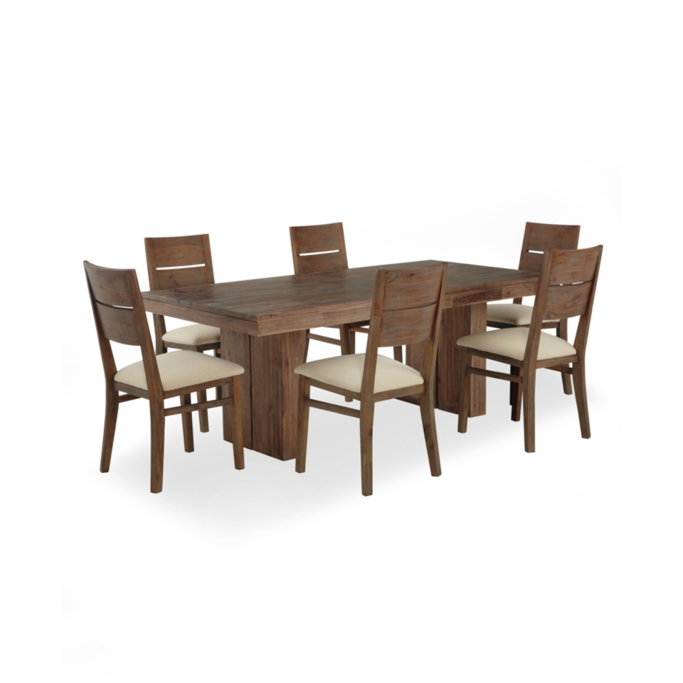 Champagne Dining Room Furniture, 7 Piece Set (Dining Table and 6 Side 