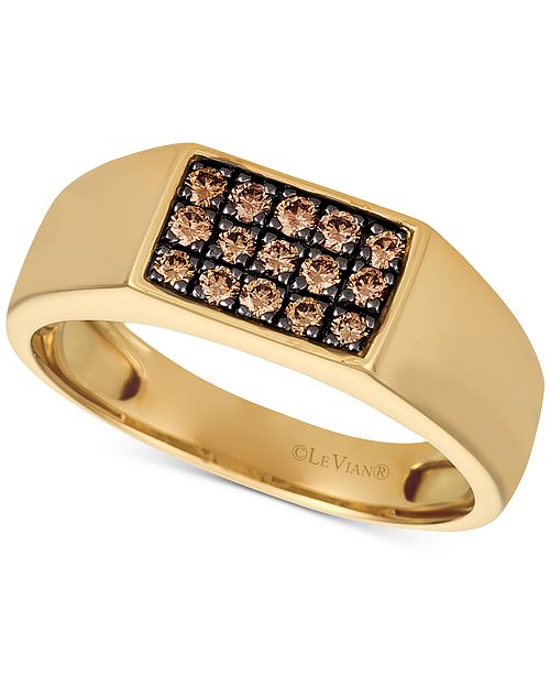 Le Vian Gents Mens Diamond Ring 3 8 Ct T W In 14k Gold Reviews Rings Jewelry Watches Macy S