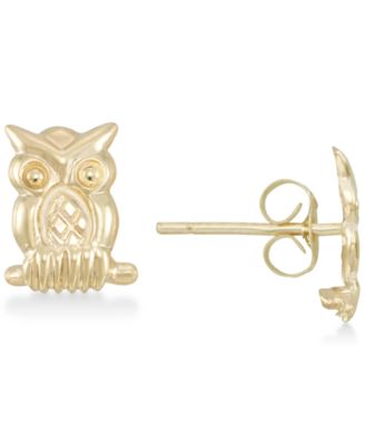Macy's Owl Stud Earrings in 10k Gold 