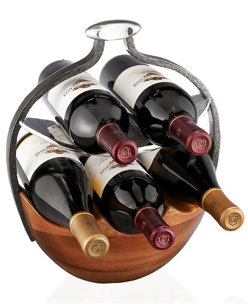 Nambe Nambe Anvil Wood Wine Basket Reviews Bar Wine Dining Macy S