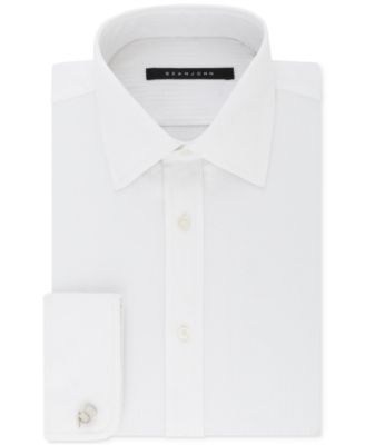 mens white textured dress shirt