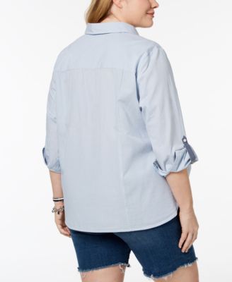 macys plus size white blouses