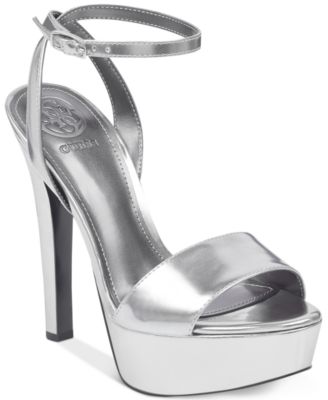 guess silver sandals